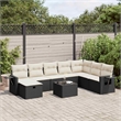vidaXL 9 Piece Poly Rattan Sofa Set in Black/White/Cream