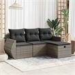 vidaXL 4 Piece Poly Rattan Patio Sofa Set in Gray