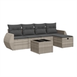 vidaXL 6 Piece Poly Rattan Sofa Set in Gray