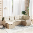 vidaXL 6 Piece Poly Rattan Sofa Set in White/Cream/Beige