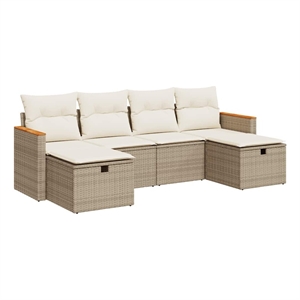vidaXL 6 Piece Sofa Set in Beige