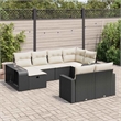 vidaXL 10 Piece Sofa Set in Black/White/Cream
