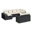 vidaXL 10 Piece Sofa Set in Black/White/Cream