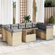 vidaXL Poly Rattan Sofa Set in Beige
