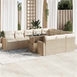 vidaXL 11 Piece Steel Sofa Set in Beige
