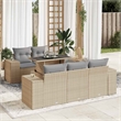 vidaXL 6 Piece Poly Rattan Sofa Set in Beige
