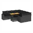 vidaXL Solid Acacia Wood Sofa Set in Black