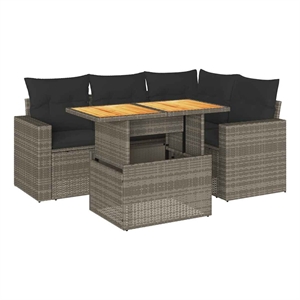 vidaXL 5 Piece Sofa Set in Gray