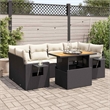 vidaXL 7 Piece Poly Rattan Sofa Set in Black