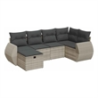 vidaXL 6 Piece Poly Rattan Patio Sofa Set