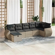 vidaXL 7 Piece Poly Rattan Large Sofa Set in Gray