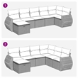 vidaXL 7 Piece Poly Rattan Large Sofa Set in Gray
