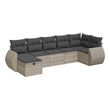 vidaXL 7 Piece Poly Rattan Large Sofa Set in Gray