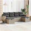 vidaXL 6 Piece Poly Rattan Sofa Set in Gray