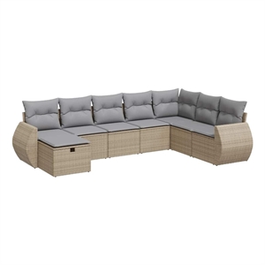 vidaXL 8 Piece Sofa Set in Gray/Beige
