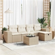 vidaXL 6 Piece Steel Sofa Set in Beige