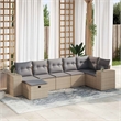 vidaXL 7 Piece Steel Sofa Set in Gray/Beige