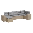 vidaXL 7 Piece Steel Sofa Set in Gray/Beige