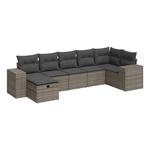 vidaXL 7 Piece Steel Large Sofa Set in Gray