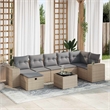 vidaXL 8 Piece Poly Rattan Small Sofa Set in Beige