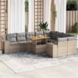 vidaXL 10 Piece Steel Sofa Set in Beige