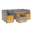 vidaXL 7 Piece Solid Acacia Wood Sofa Set in Beige