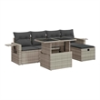 vidaXL 6 Piece Poly Rattan Large Sofa Set in Gray