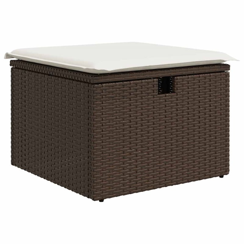 vidaXL Poly Rattan Sofa Set in Gray/Brown