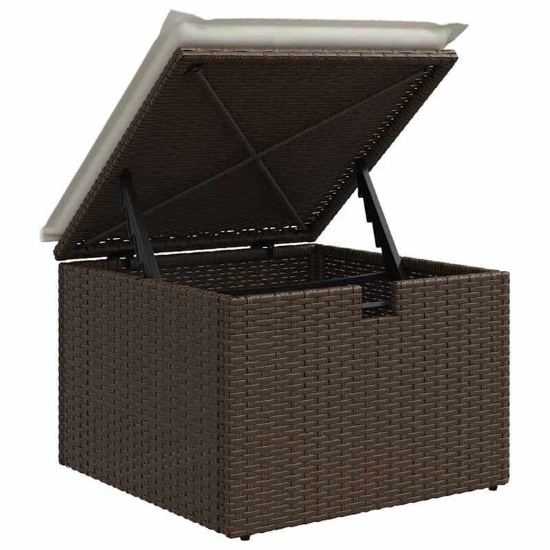 vidaXL Poly Rattan Sofa Set in Gray/Brown