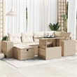 vidaXL 8 Piece Poly Rattan Sofa Set in Beige