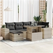 vidaXL 8 Piece Poly Rattan Standard Sofa Set in Gray