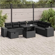 vidaXL 9 Piece Sofa Set in Black/Gray