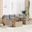 vidaXL 6 Piece Patio Sofa Set in Beige/Gray