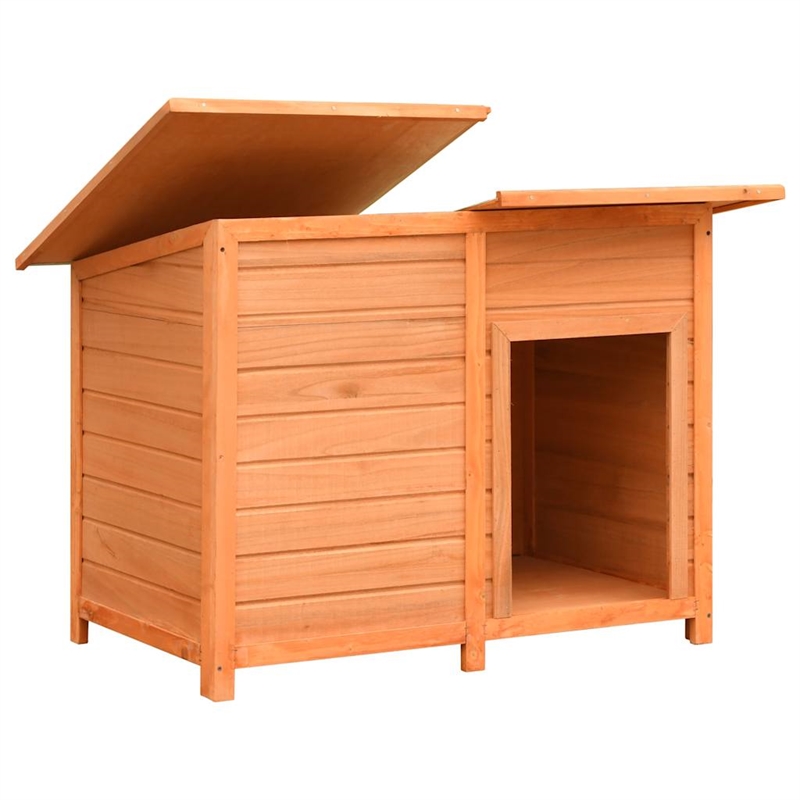 vidaXL Solid Pine Wood Dog House in Brown/Green
