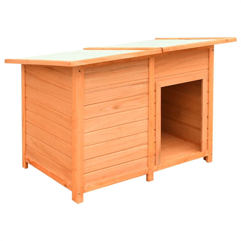 vidaXL Solid Pine Wood Dog House in Brown/Green