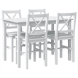 vidaXL 5 Pc Pine Wood Dining Table Set in White