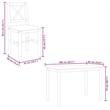 vidaXL 5 Pc Pine Wood Dining Table Set in White