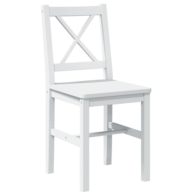 vidaXL 5 Pc Pine Wood Dining Table Set in White