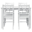 vidaXL 5 Pc Pine Wood Dining Table Set in White