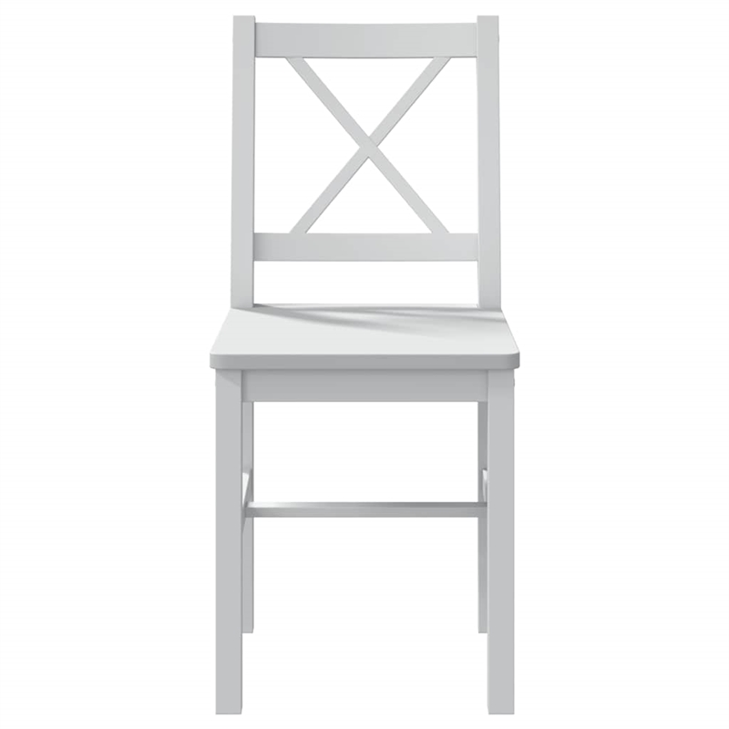 vidaXL 5 Pc Pine Wood Dining Table Set in White