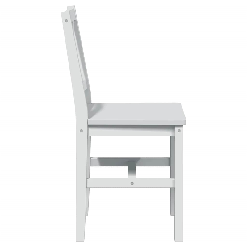 vidaXL 5 Pc Pine Wood Dining Table Set in White