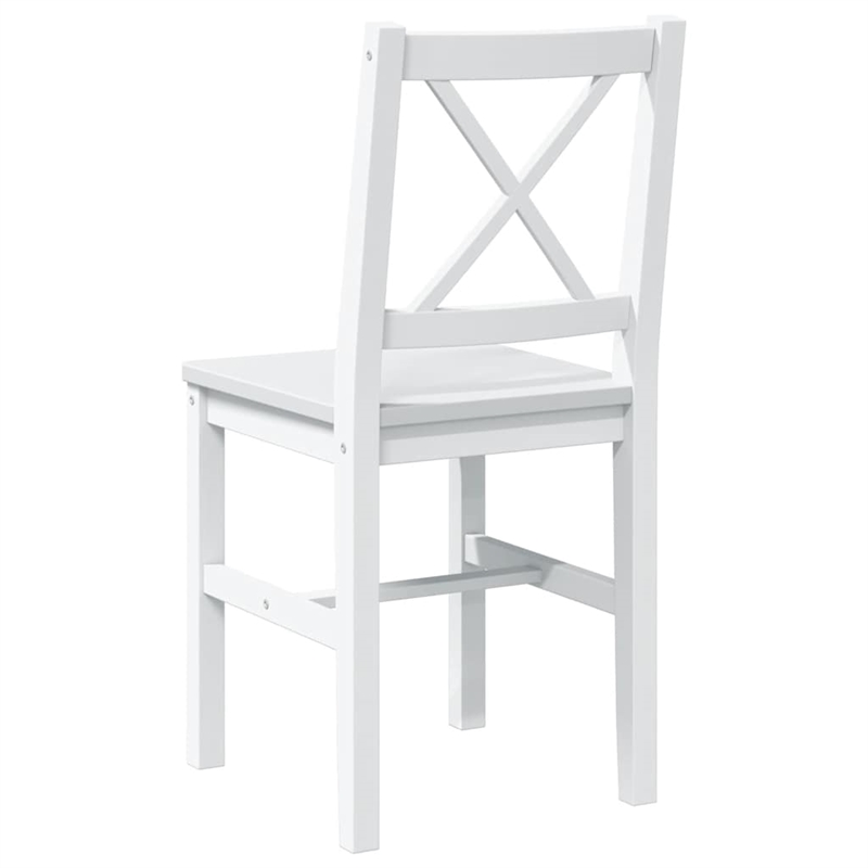 vidaXL 5 Pc Pine Wood Dining Table Set in White