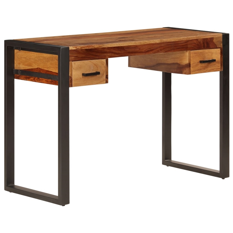 vidaXL Solid Acacia Wood Medium Desk in Brown