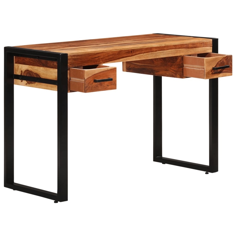 vidaXL Solid Acacia Wood Medium Desk in Brown