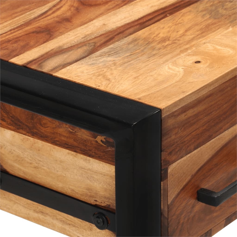 vidaXL Solid Acacia Wood Medium Desk in Brown