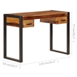 vidaXL Solid Acacia Wood Medium Desk in Brown