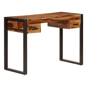 vidaXL Solid Acacia Wood Medium Desk in Brown