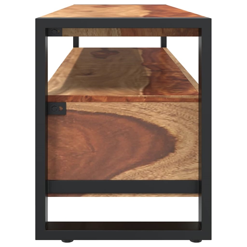 vidaXL Solid Acacia Wood TV Cabinet in Brown/Black
