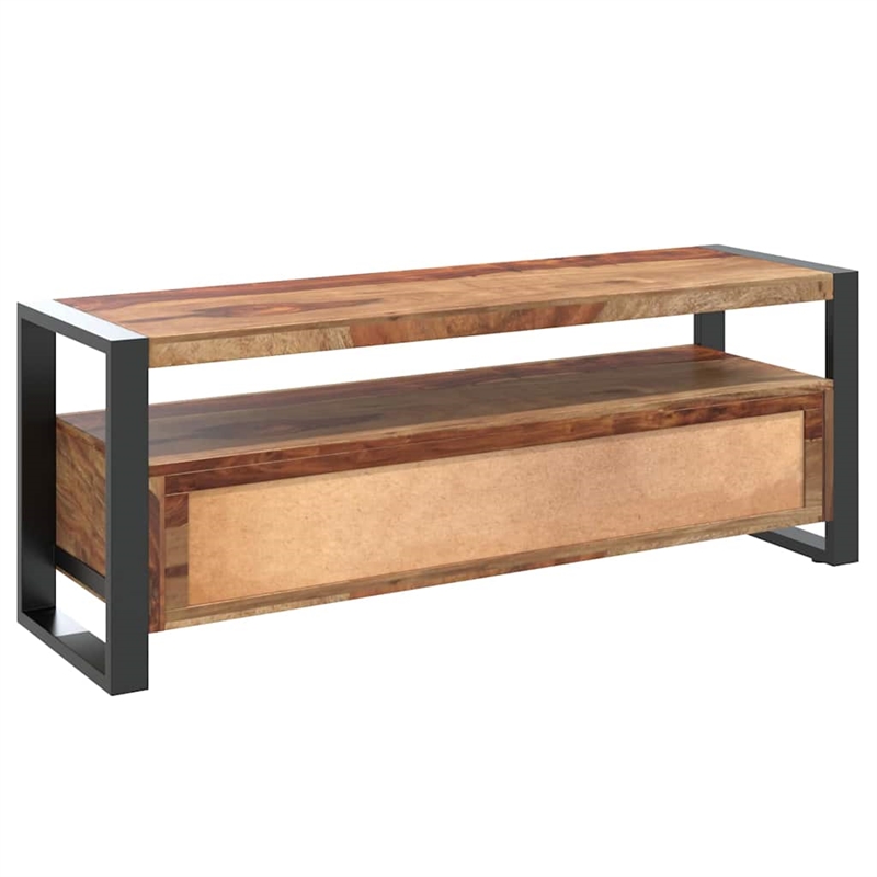 vidaXL Solid Acacia Wood TV Cabinet in Brown/Black