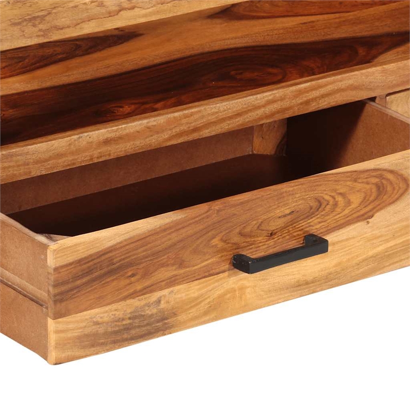vidaXL Solid Acacia Wood TV Cabinet in Brown/Black